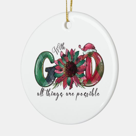 Weihnachten Geschenk mit Gott alles ist möglich Keramik Ornament (Links)