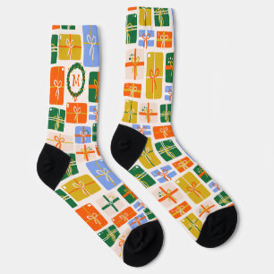 Weihnachten Geschenke Muster mit Monogram Socken