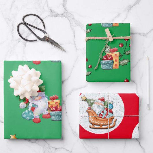 Weihnachten Geschenkpapier Set (Vorderseite)