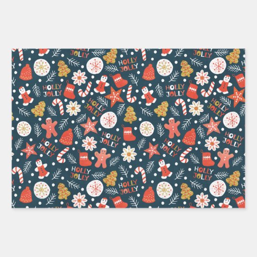 Weihnachten Geschenkpapier Set (Vorderseite 3)