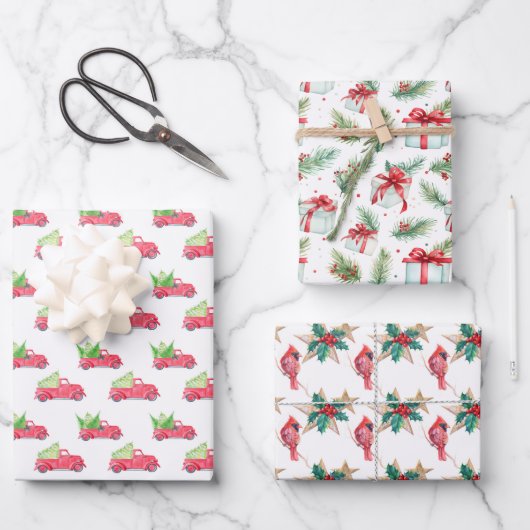 Weihnachten Geschenkpapier Set (Vorderseite)