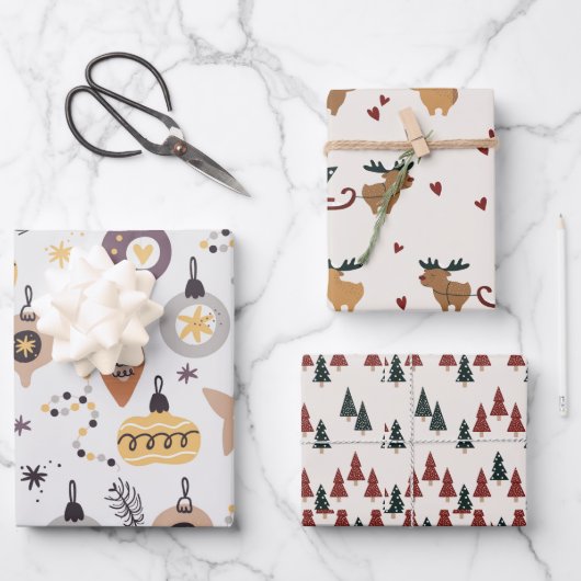 Weihnachten Geschenkpapier Set (Vorderseite)