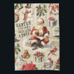 Weihnachten Geschirrtuch<br><div class="desc">Vintage Weihnachten decoupage Küchentuch. Ein festes Küchentuch ist ein niedliches Weihnachtsgeschenk. Entworfen für Sie von BlackBerry Boulevard.</div>