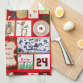 Weihnachten Geschirrtuch (Viertel Falte)