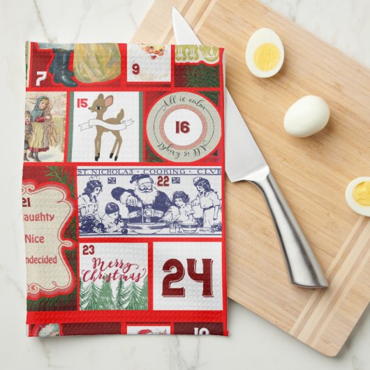 Weihnachten Geschirrtuch (Viertel Falte)