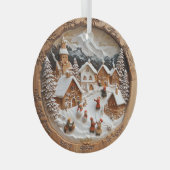 Weihnachten "geschnitztes Holz" Ornament Aus Glas (Vorderseite Rechts)
