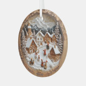 Weihnachten "geschnitztes Holz" Ornament Aus Glas (Vorderseite links)