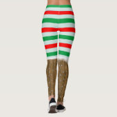 Weihnachten gestreift Leggings mit Schnee (Rückseite)