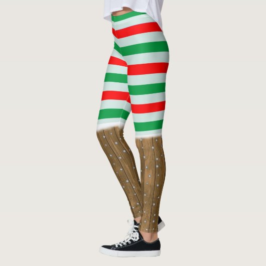 Weihnachten gestreift Leggings mit Schnee (Links)