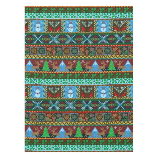 Weihnachten gestrickter tischdecke (Vorderseite)