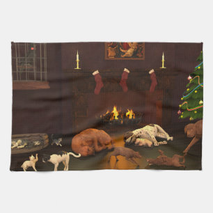 Weihnachten gewartet geschirrtuch