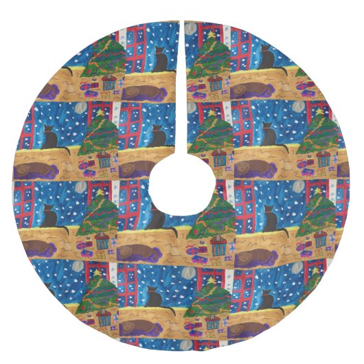 Weihnachten gewartet polyester weihnachtsbaumdecke (Vorderseite)
