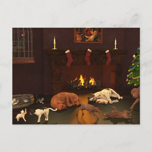 Weihnachten gewartet postkarte (Vorderseite)