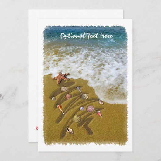 Weihnachten gewaschen oben auf Ufer Einladung (Vorne/Hinten)