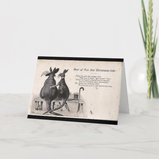 Weihnachten-Gezeiten, Kängurus Feiertagskarte (Vorderseite)