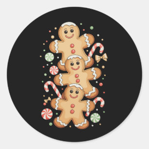Weihnachten Gingerbread Kekse Xmas Urlaubszeit Runder Aufkleber