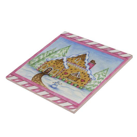 Weihnachten Gingerbrett Haus Küche Trivet Geschenk Fliese (Seite)