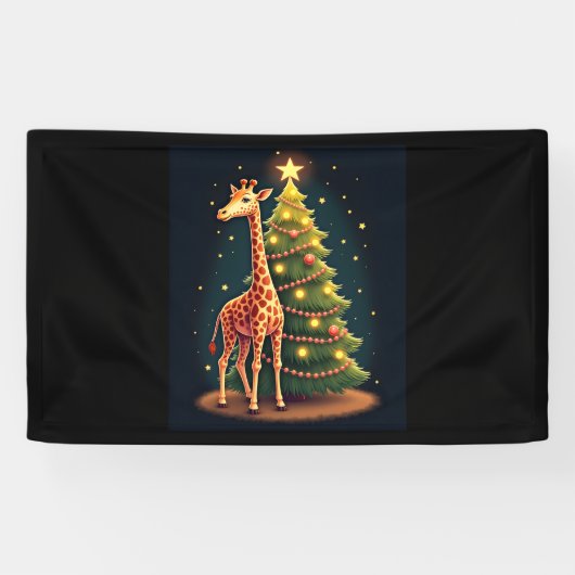 Weihnachten Giraffe Offiziellen BaumTopper Funny T Banner (Horizontal)