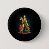Weihnachten Giraffe Offiziellen BaumTopper Funny T Button (Vorderseite)