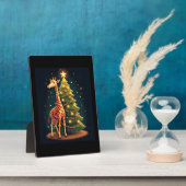 Weihnachten Giraffe Offiziellen BaumTopper Funny T Fotoplatte (Seite)