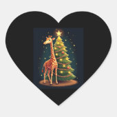 Weihnachten Giraffe Offiziellen BaumTopper Funny T Herz-Aufkleber (Vorderseite)