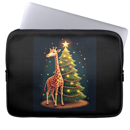Weihnachten Giraffe Offiziellen BaumTopper Funny T Laptopschutzhülle (Vorderseite)