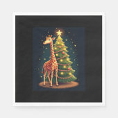Weihnachten Giraffe Offiziellen BaumTopper Funny T Serviette (Vorderseite)