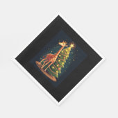 Weihnachten Giraffe Offiziellen BaumTopper Funny T Serviette (Ecke)