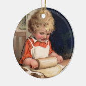 Weihnachten - Girl Baking Cookies Keramik Ornament (Links)