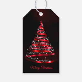 Weihnachten Glänzendes Rotes Band Baum Funkeln Sch Geschenkanhänger