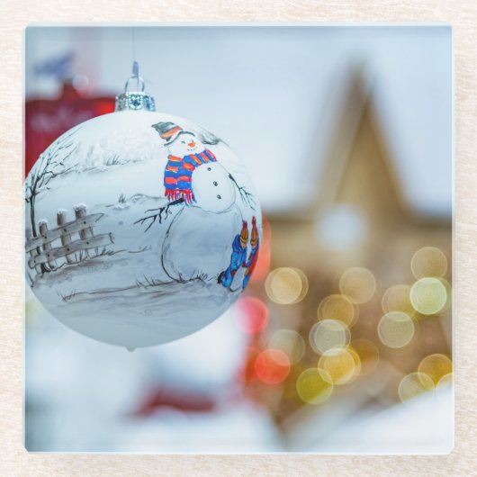 Weihnachten Glasuntersetzer (Vorderseite)