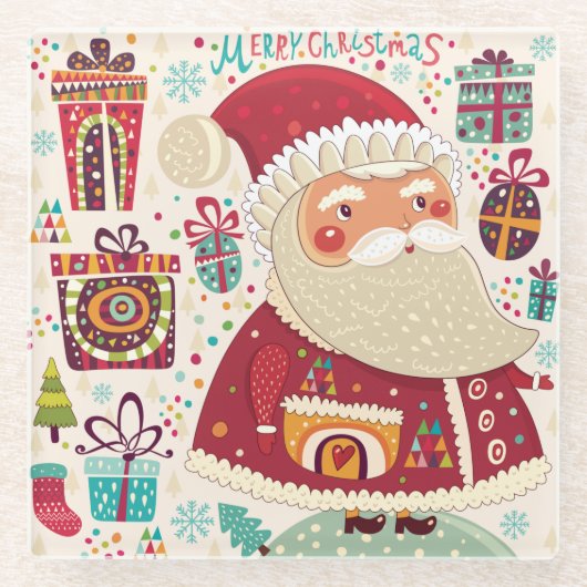 Weihnachten Glasuntersetzer (Vorderseite)