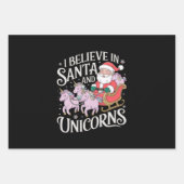 Weihnachten glaube ich an Weihnachten und Einhörne Geschenkpapier Set (Vorderseite)