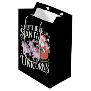 Weihnachten glaube ich an Weihnachten und Einhörne Mittlere Geschenktüte