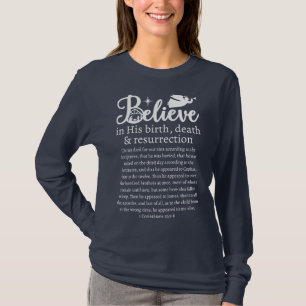 Weihnachten Glaube Jesus Krippe Blau Langschläfche T-Shirt