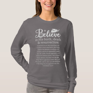 Weihnachten Glaube Jesus Krippe Gray Long Sleeve T-Shirt