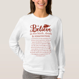 Weihnachten Glaube Jesus Krippe Weiße rote Schrift T-Shirt