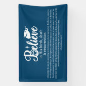 Weihnachten glauben an Jesus Krippe Blau Weiß Banner (Vertikal)