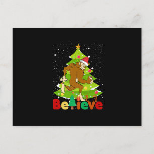 Weihnachten glauben Bigfoot Xmas Tree Familie Matc Postkarte