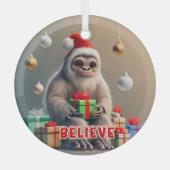Weihnachten glauben, das Sasquatch Bigfoot Ornament Aus Glas (Vorderseite)