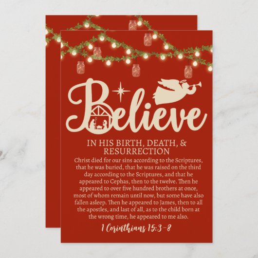 Weihnachten Glauben Jesus Krippe Red Jar Lights (Vorne/Hinten)