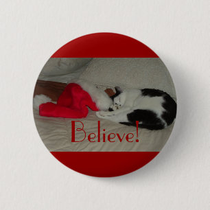 Weihnachten Glauben Kätzchen Katze Button