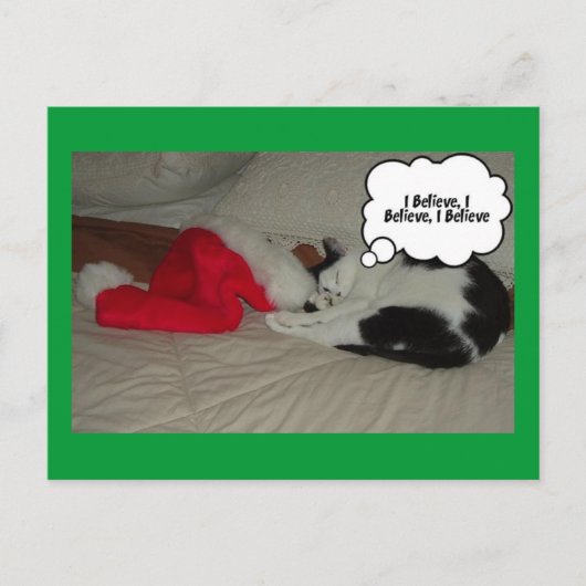 Weihnachten glauben Schwarz und Weiß Kitten (Vorderseite)