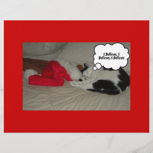 Weihnachten glauben Schwarz und Weiß Kitten Flyer (Vorne)