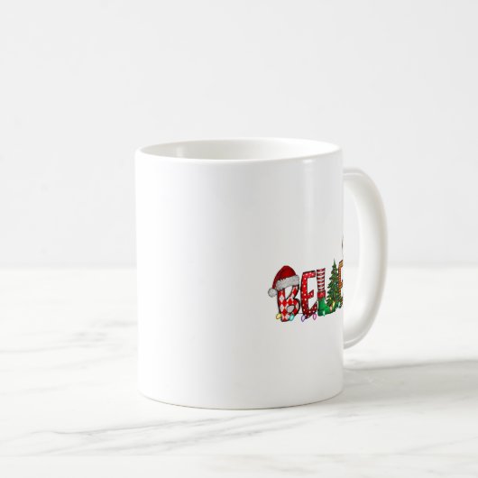 Weihnachten - Glauben Sie den Weihnachtsmann glaub Kaffeetasse (VorderseiteRechts)