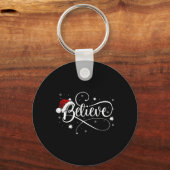 Weihnachten - Glauben Sie den Weihnachtsmann glaub Schlüsselanhänger (Vorderseite)