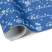 Weihnachten glauben Text und Schneeflocken Wrappin Geschenkpapier (Rolleneckpunkt)