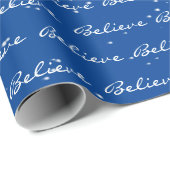 Weihnachten glauben Text und Schneeflocken Wrappin Geschenkpapier (Rolleneckpunkt)