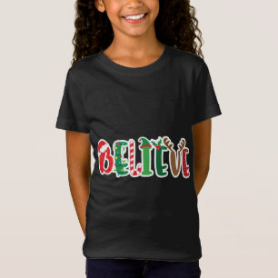 Weihnachten glaubt Lichter Weihnachtsmannmütze Can T-Shirt
