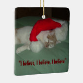 Weihnachten glaubt Tabby Cat Keramikornament (Rechts)
